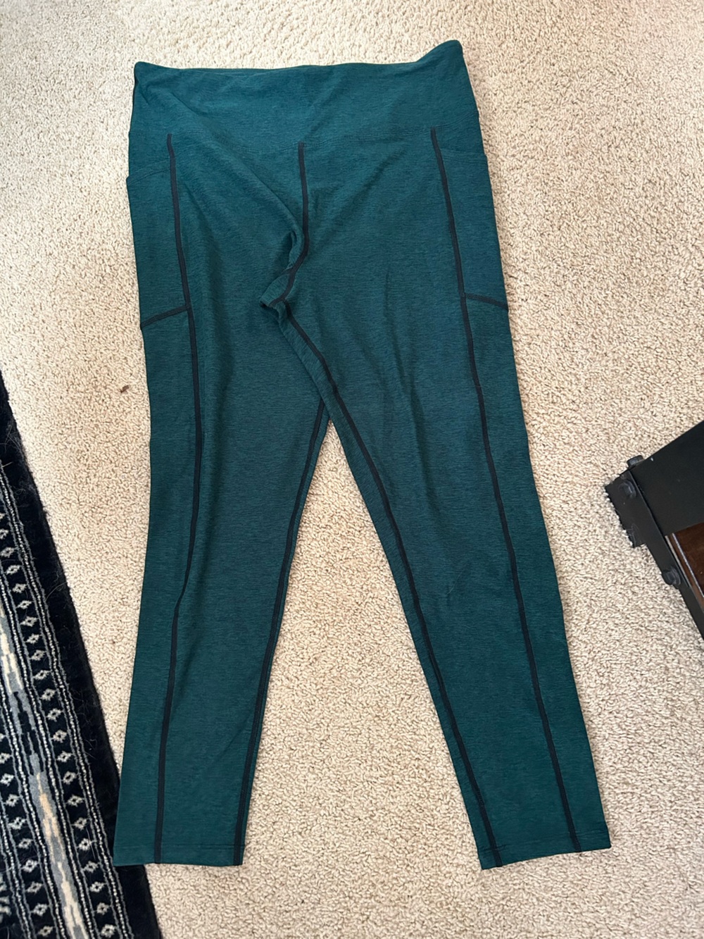 LuLaRoe XL Teal Seam-Detail Workout Leggings